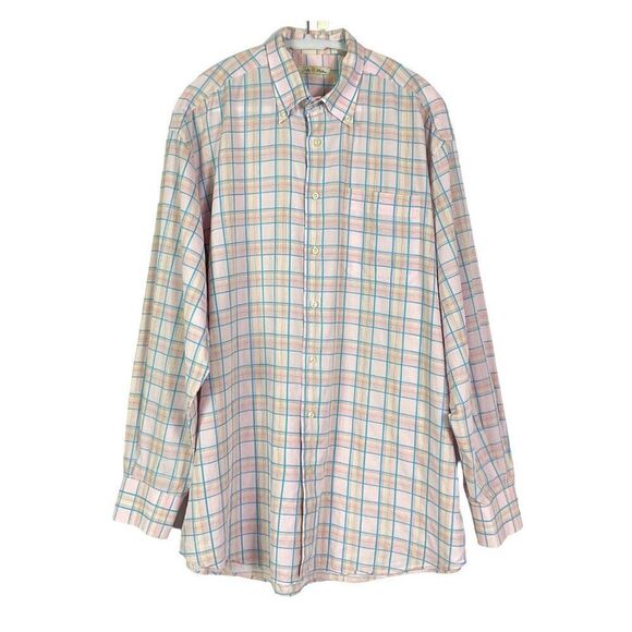 Peter Millar Pink & Blue Plaid Button-Down Cotton Dress Shirt, Men's XL - Picture 1 of 8